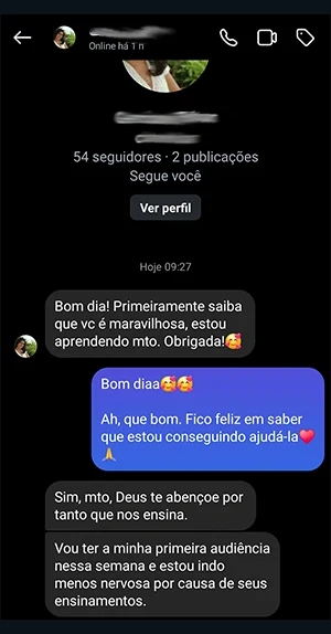 Depoimento de aluna