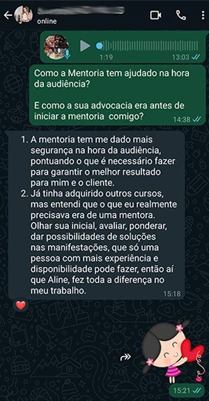 Depoimento de aluna