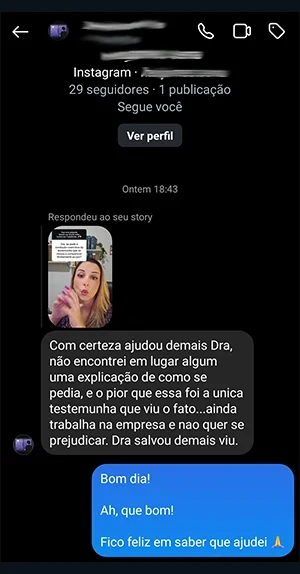 Depoimento de aluna